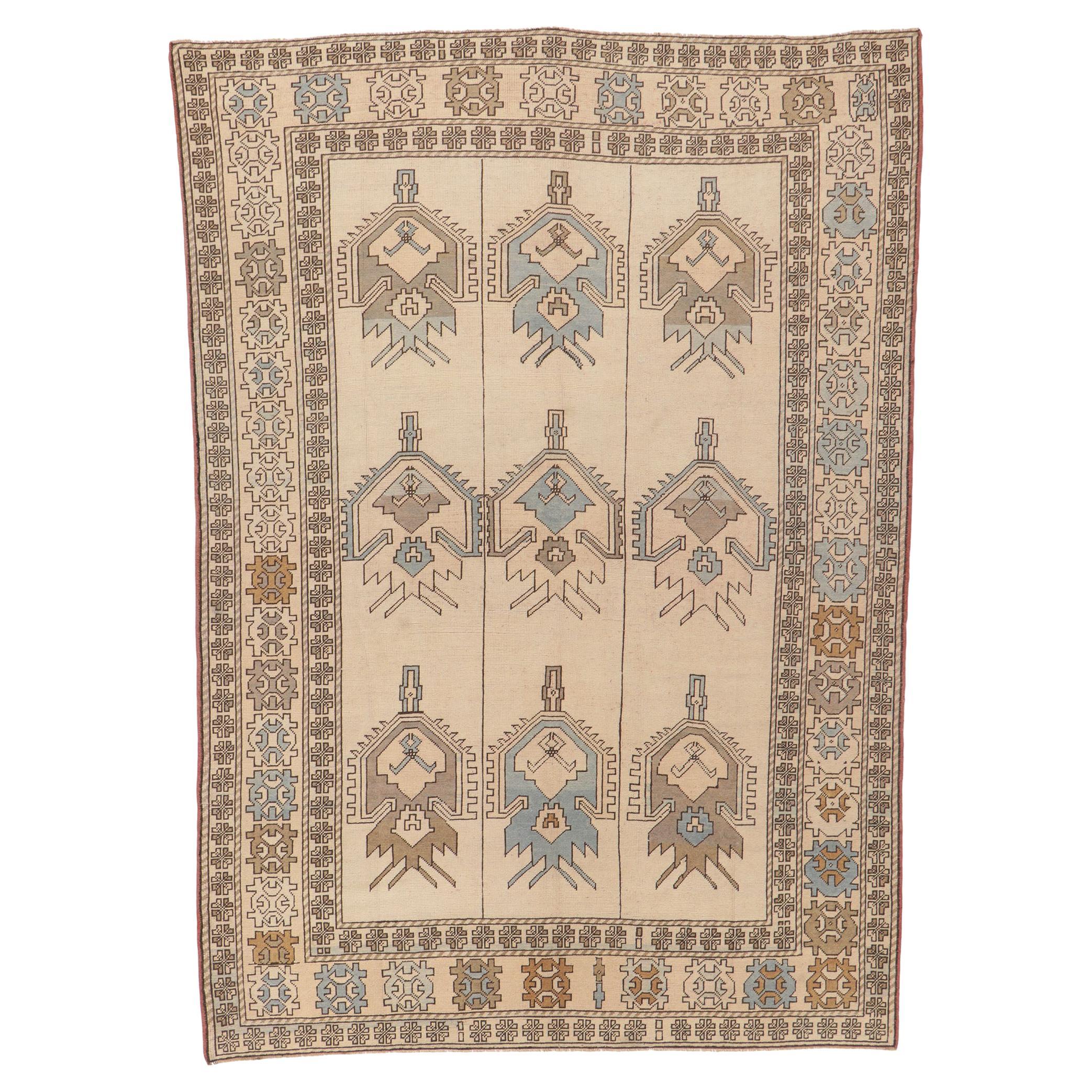 Vintage Turkish Oushak Rug For Sale at 1stDibs