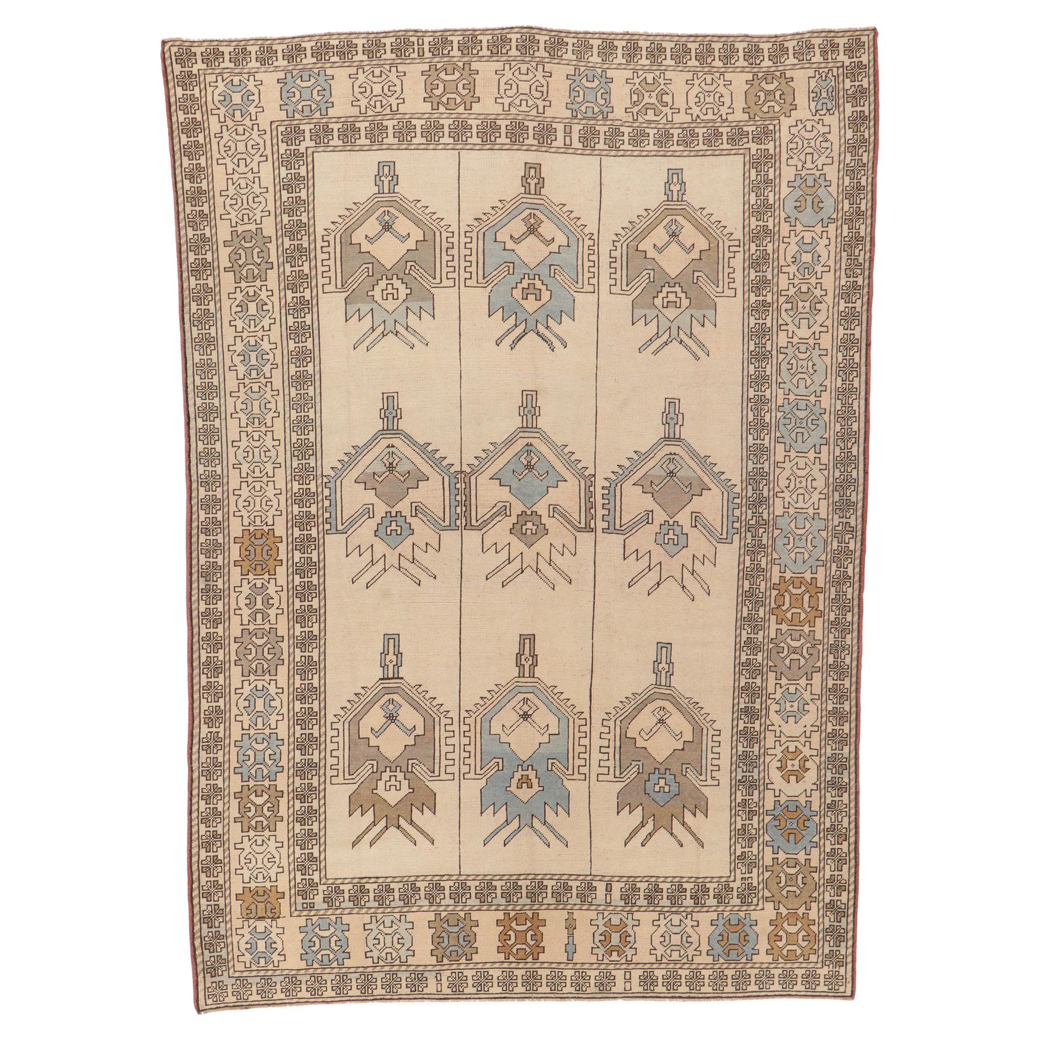 Vintage Turkish Oushak Rug