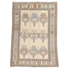 Tapis turc Oushak des années 1980 avec style tribal moderne