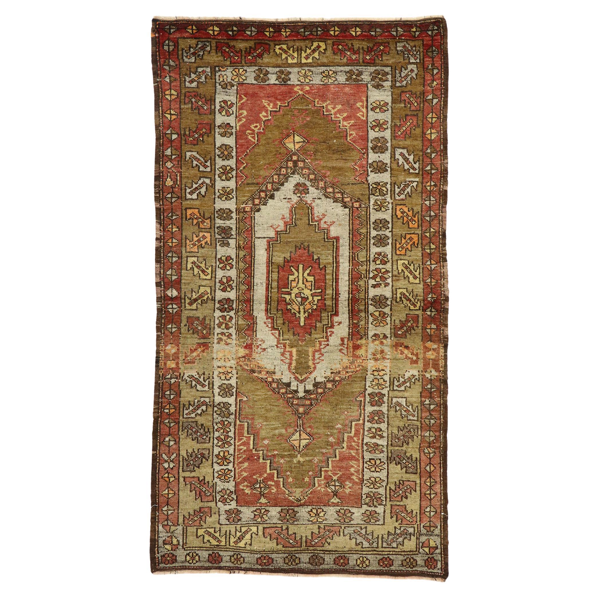 Vintage Turkish Oushak Rug