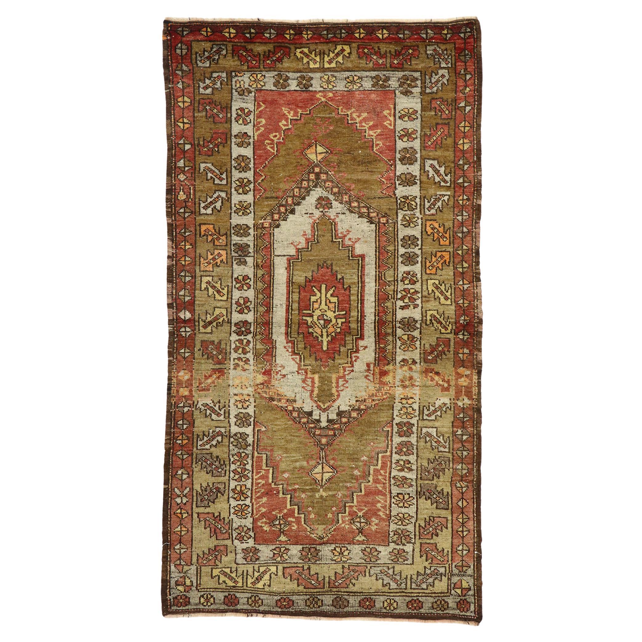 Vintage Turkish Oushak Rug For Sale