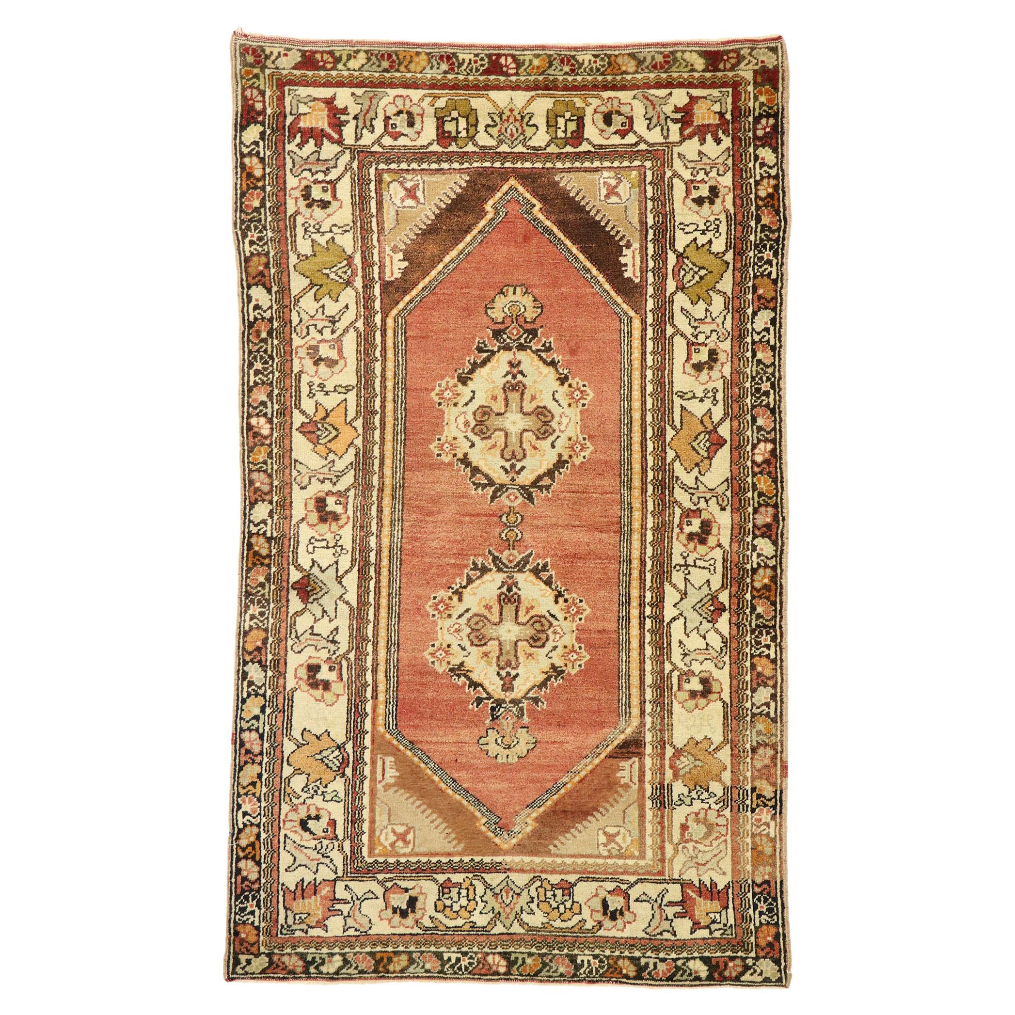 Vintage Turkish Oushak Rug