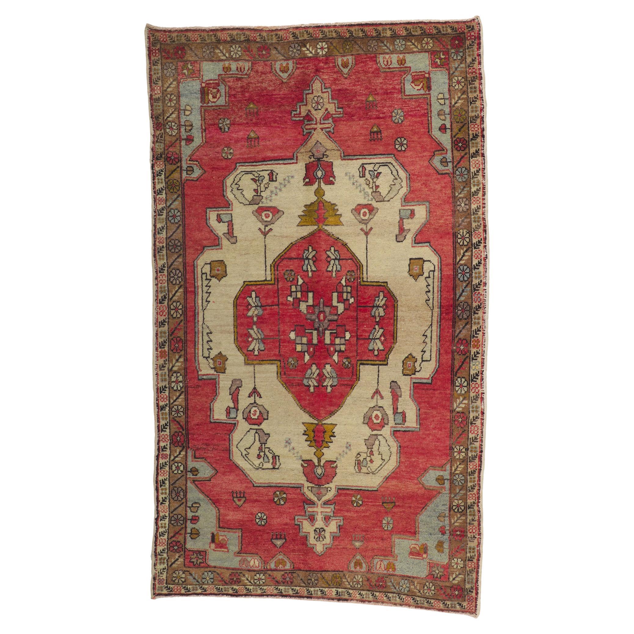 Vintage Turkish Oushak Rug