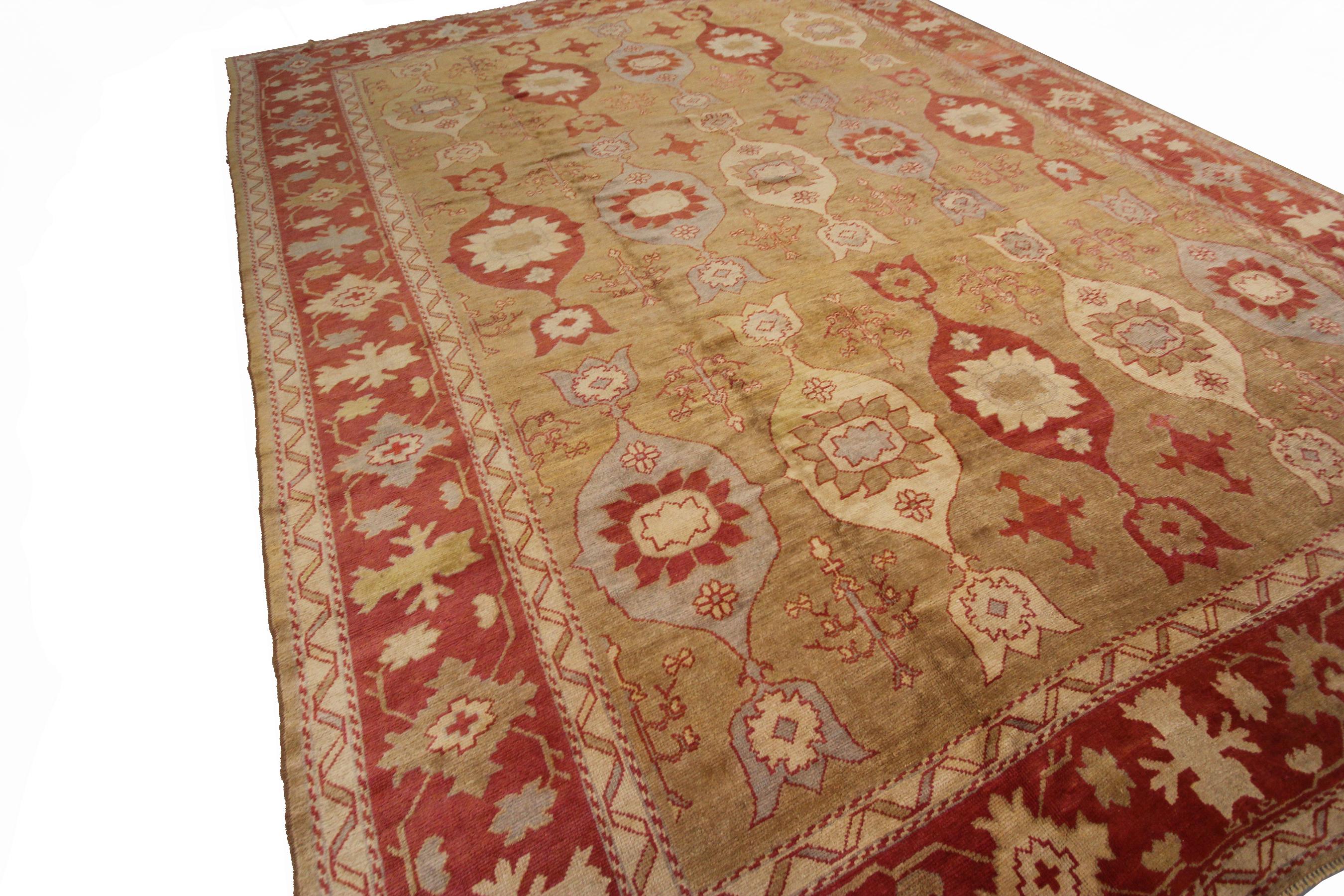 Türkischer Oushak-Teppich im Art nouveau-Stil, handgefertigt, 12x15 361x463CM im Angebot 5