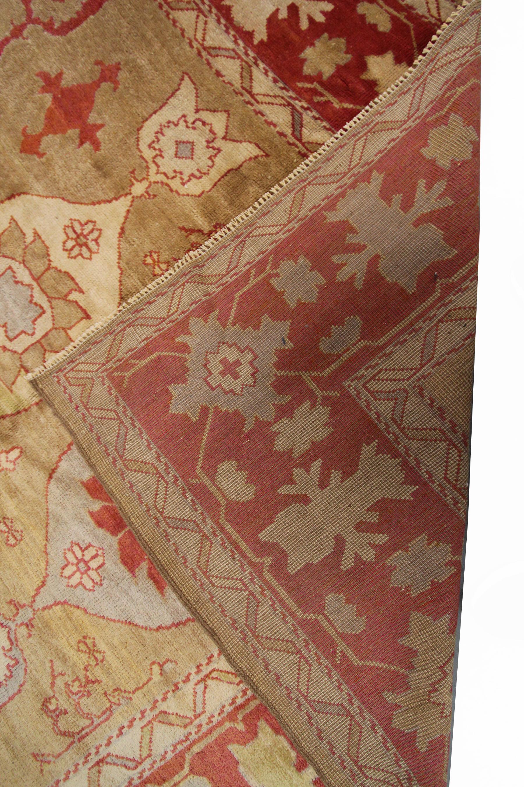Türkischer Oushak-Teppich im Art nouveau-Stil, handgefertigt, 12x15 361x463CM im Angebot 6