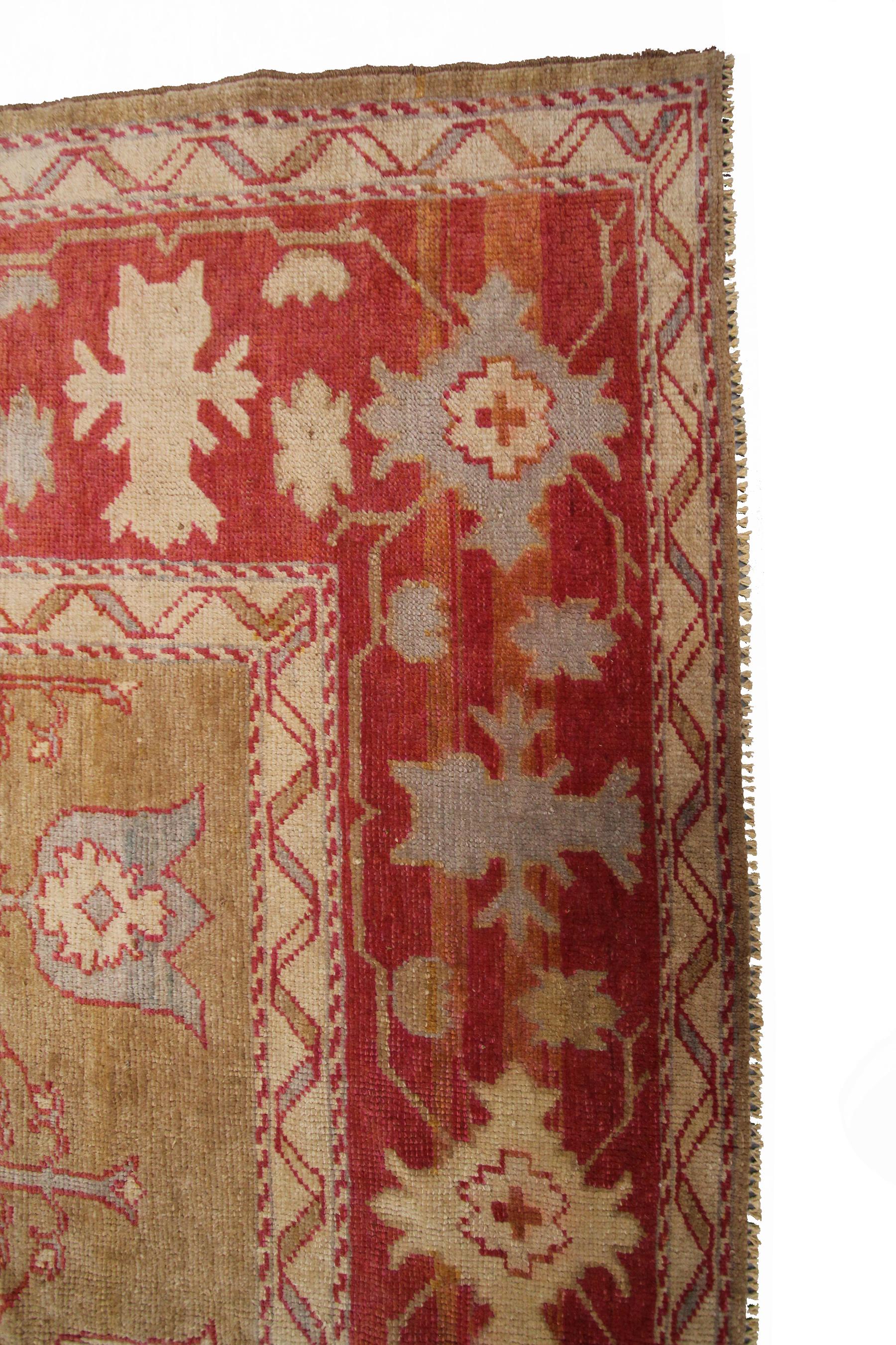 Türkischer Oushak-Teppich im Art nouveau-Stil, handgefertigt, 12x15 361x463CM im Angebot 2