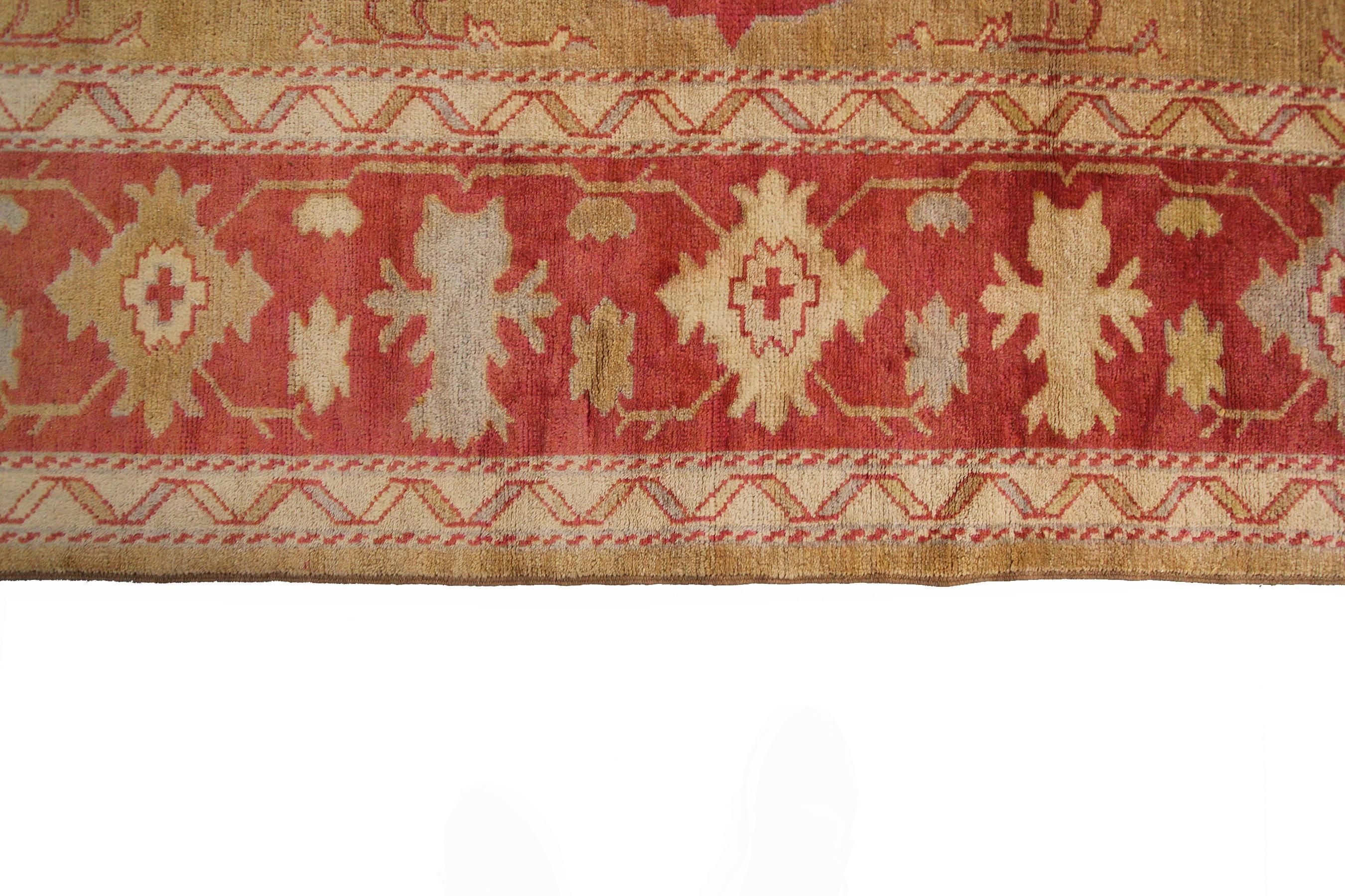 Türkischer Oushak-Teppich im Art nouveau-Stil, handgefertigt, 12x15 361x463CM im Angebot 3