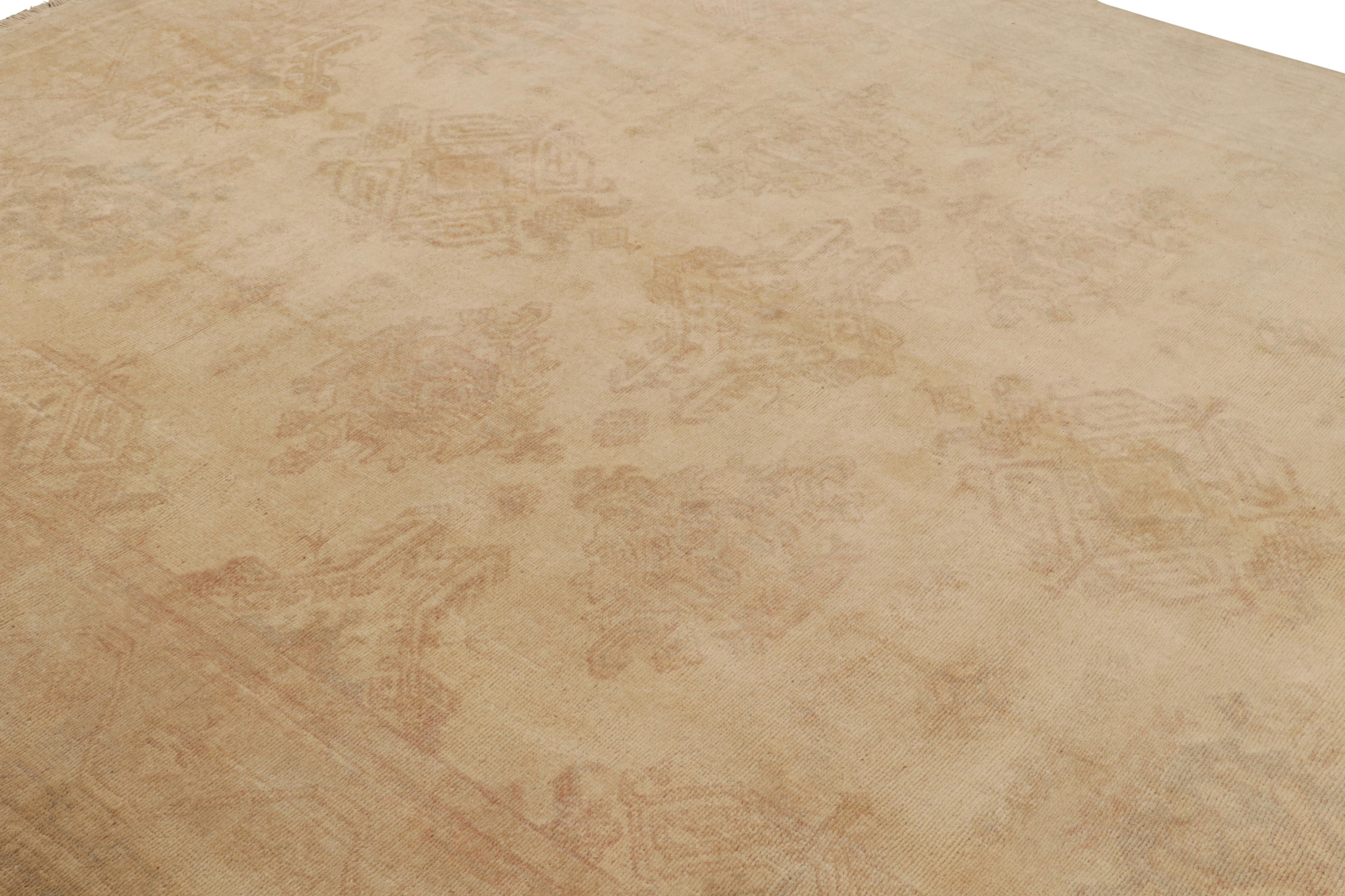 This 9x11 antique Turkish rug of Oushak provenance is a rich and exciting new curation from Rug & Kilim’s collection of important classics—a particularly unique find among works of a celebrated weaving tradition, made with hand-knotted wool. 

On