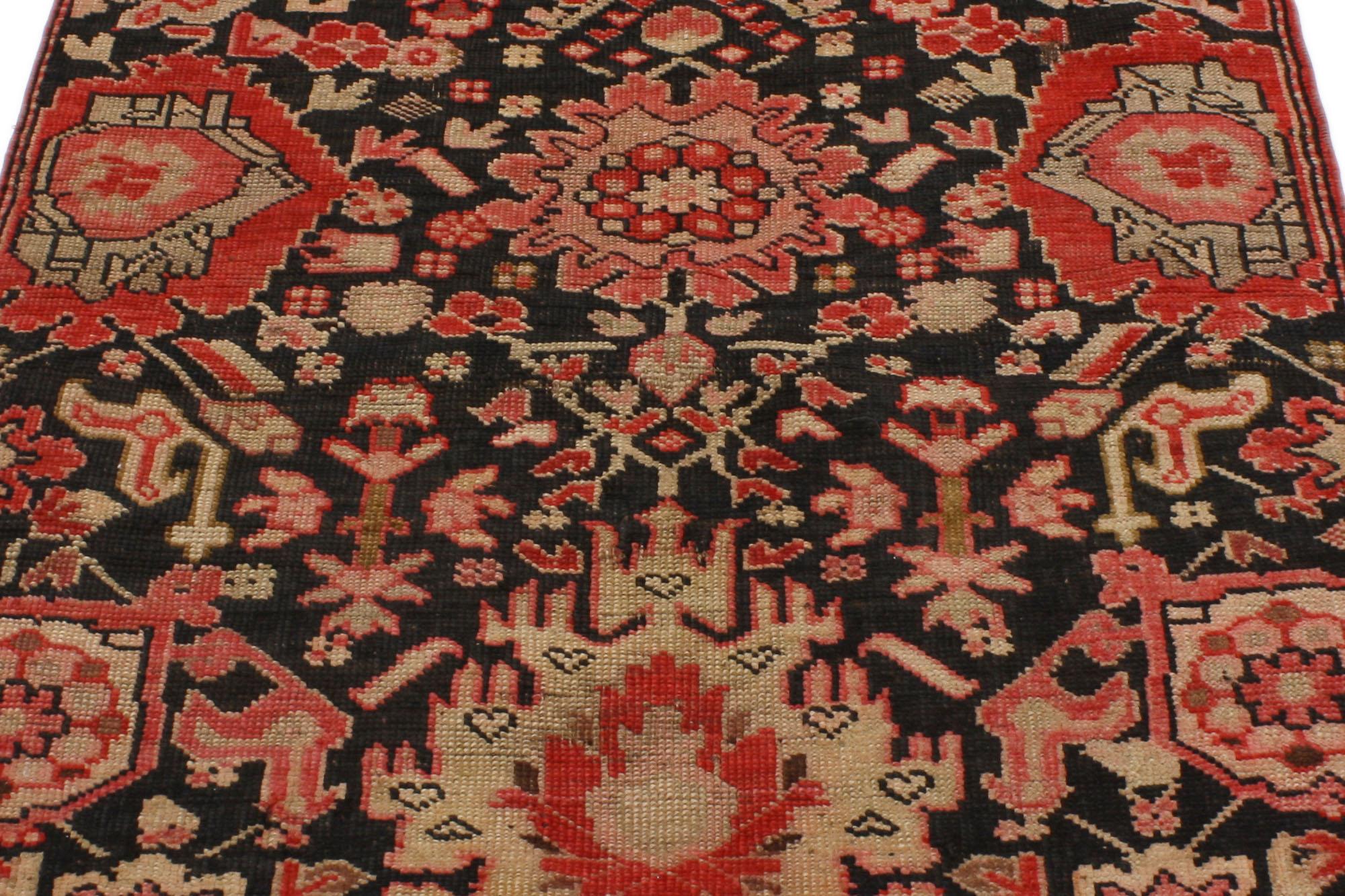 Vintage Turkish Oushak Rug, Maximalist Style Meets Traditional Sensibility In Good Condition For Sale In Dallas, TX