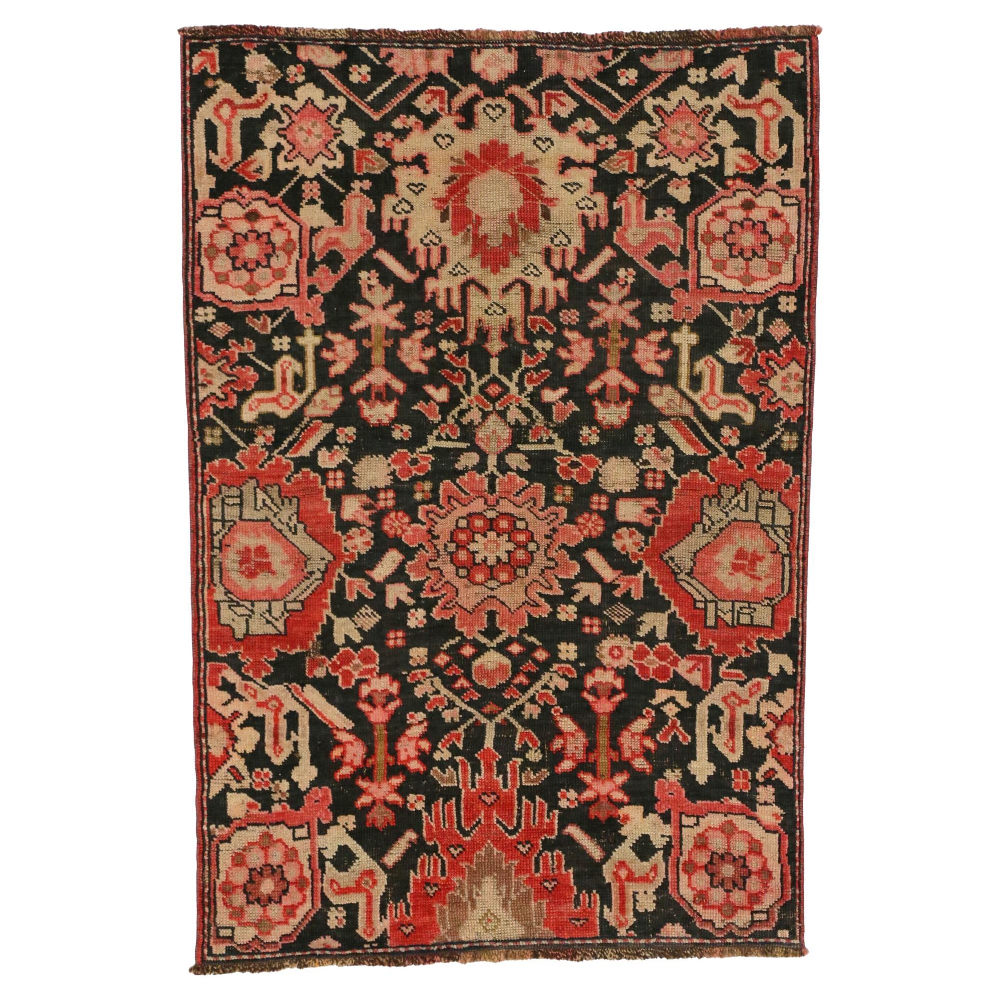 Vintage Turkish Oushak Rug, Maximalist Style Meets Traditional Sensibility For Sale