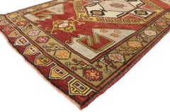 Vintage Turkish Oushak Rug, Nomadic Charm Meets Rugged Beauty