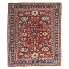 Vintage Turkish Oushak Rug, Patriotic Flair Meets Nomadic Charm