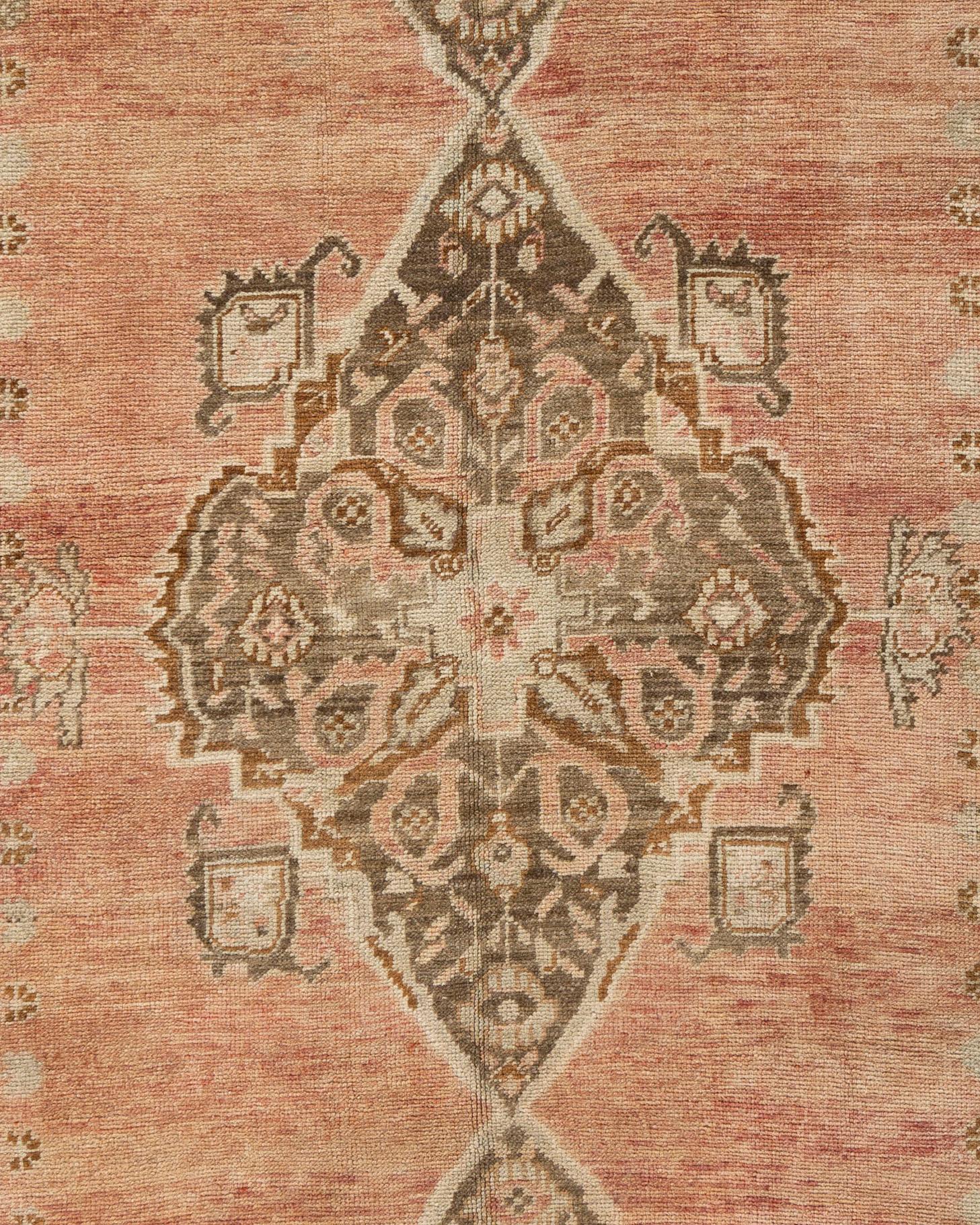 5'1 x 13'9 Vintage Turkish Oushak rug runner . These attractive rugs are suitable for a wide variety of places, but the significant effect of Oushaks is that they bring space together, making it cozy and warm. The artistic technique of weaving