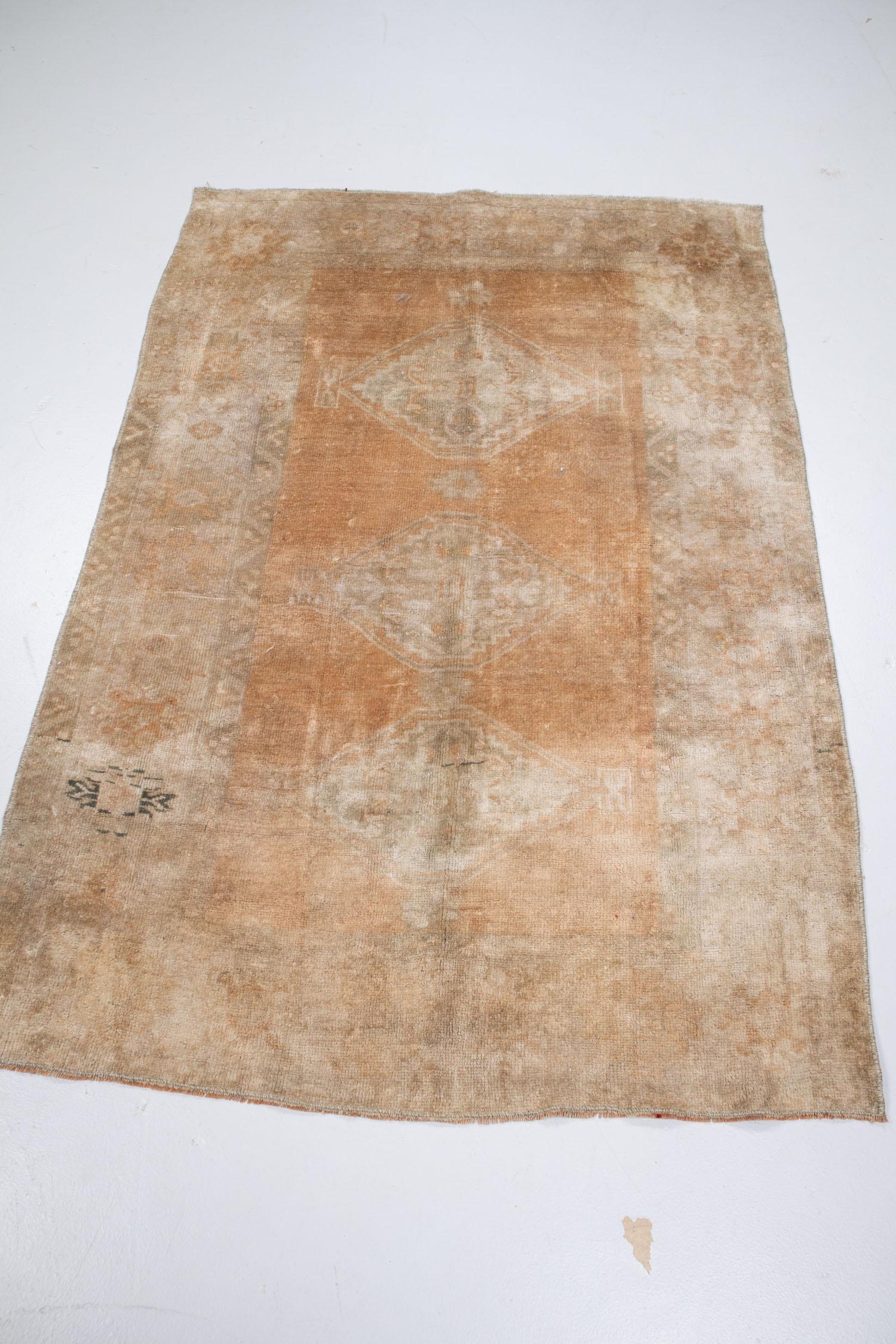 Türkischer Oushak-Teppich im Vintage-Stil S2605 (Wolle) im Angebot