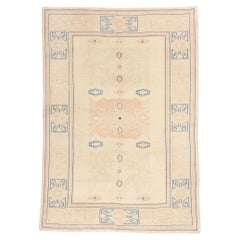 Tapis turc Oushak des années 1970 au style moderne