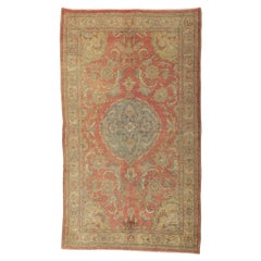 Vintage Turkish Oushak Rug Soft Pastel Earth-Tone Colors