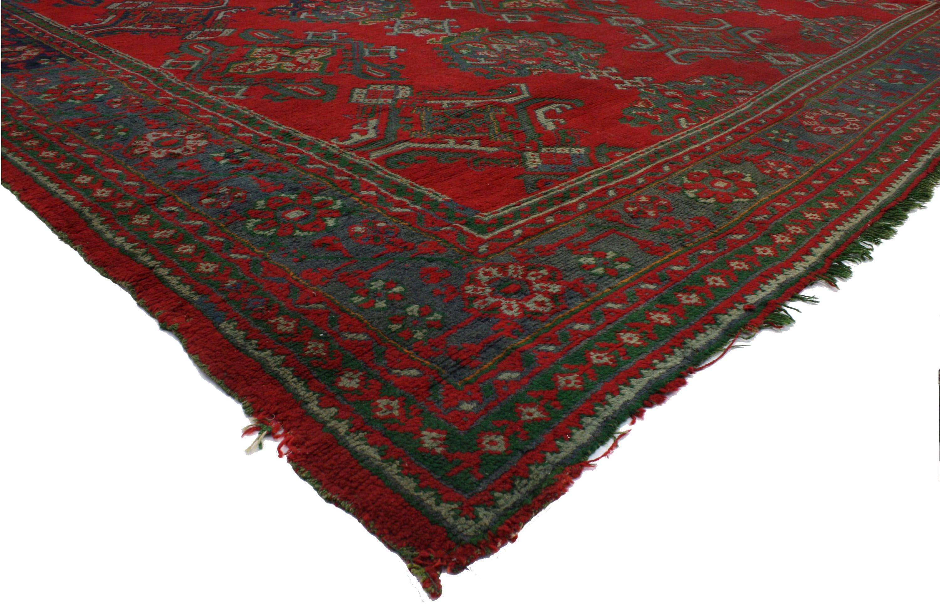 Antique Turkish Oushak Rug, Thomas Eakins Inspired Rug For Sale at 1stDibs