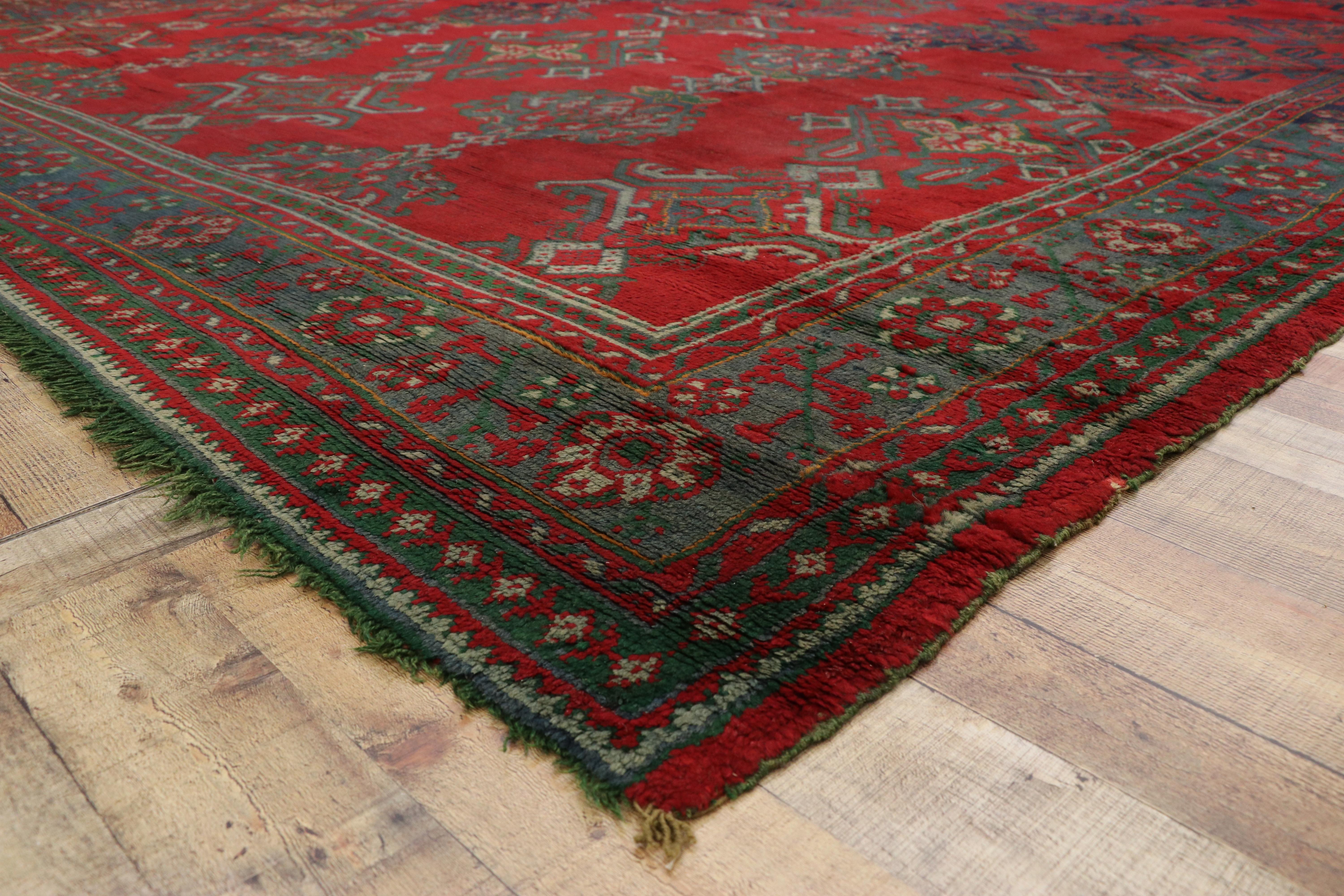 Hand-Knotted Antique Turkish Oushak Rug, Thomas Eakins Inspired Rug For Sale