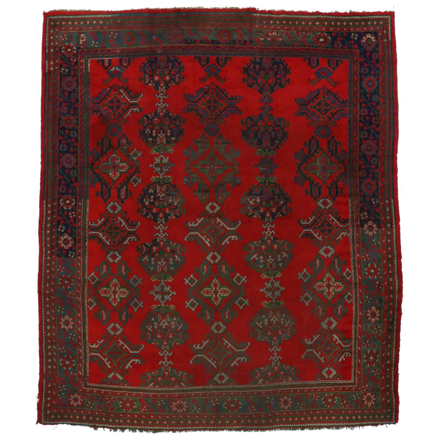 Antique Turkish Oushak Rug, Thomas Eakins Inspired Rug