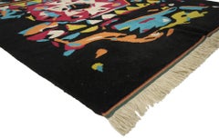 Vintage Turkish Oushak Rug with Abstract Expressionist Postmodern Style