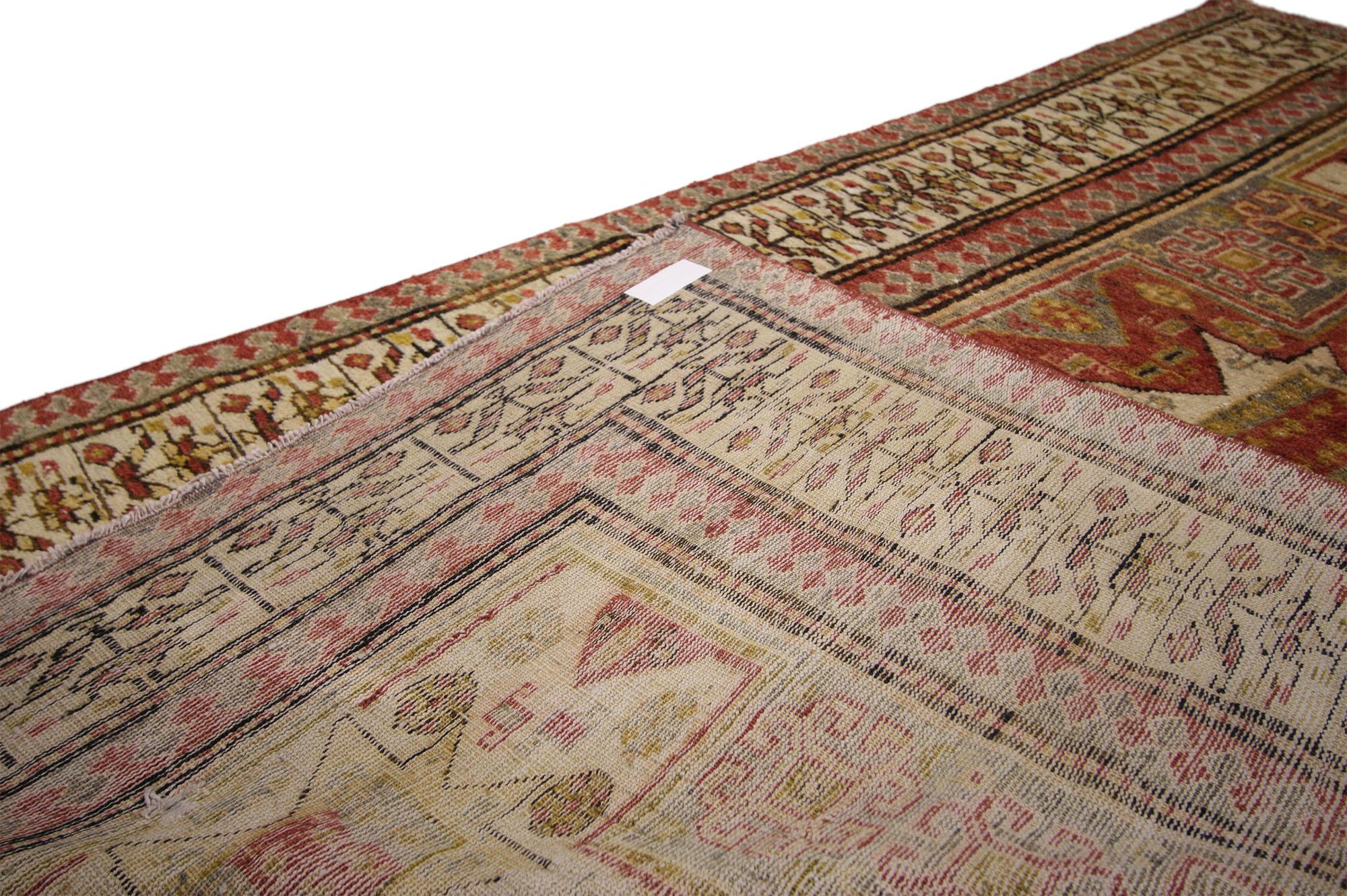 Vintage Turkish Oushak Rug with Aesthetic Movement Style For Sale 2
