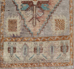 Vintage Turkish Oushak Rug with All-Over Sub-Geometric Medallion Design