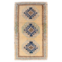 Vintage Turkish Oushak Rug with All-Over Sub-Geometric Medallion Design