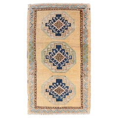 Vintage Turkish Oushak Rug with All-Over Sub-Geometric Medallion Design 