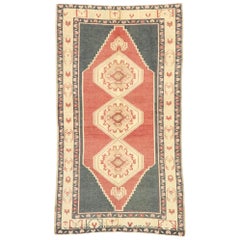 Vintage Turkish Oushak Rug with American Colonial Style