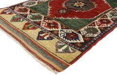Tapis turc Oushak vintage avec style tribal d'artisans américains