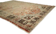 Vintage Turkish Oushak Rug with Artisan Rustic Style