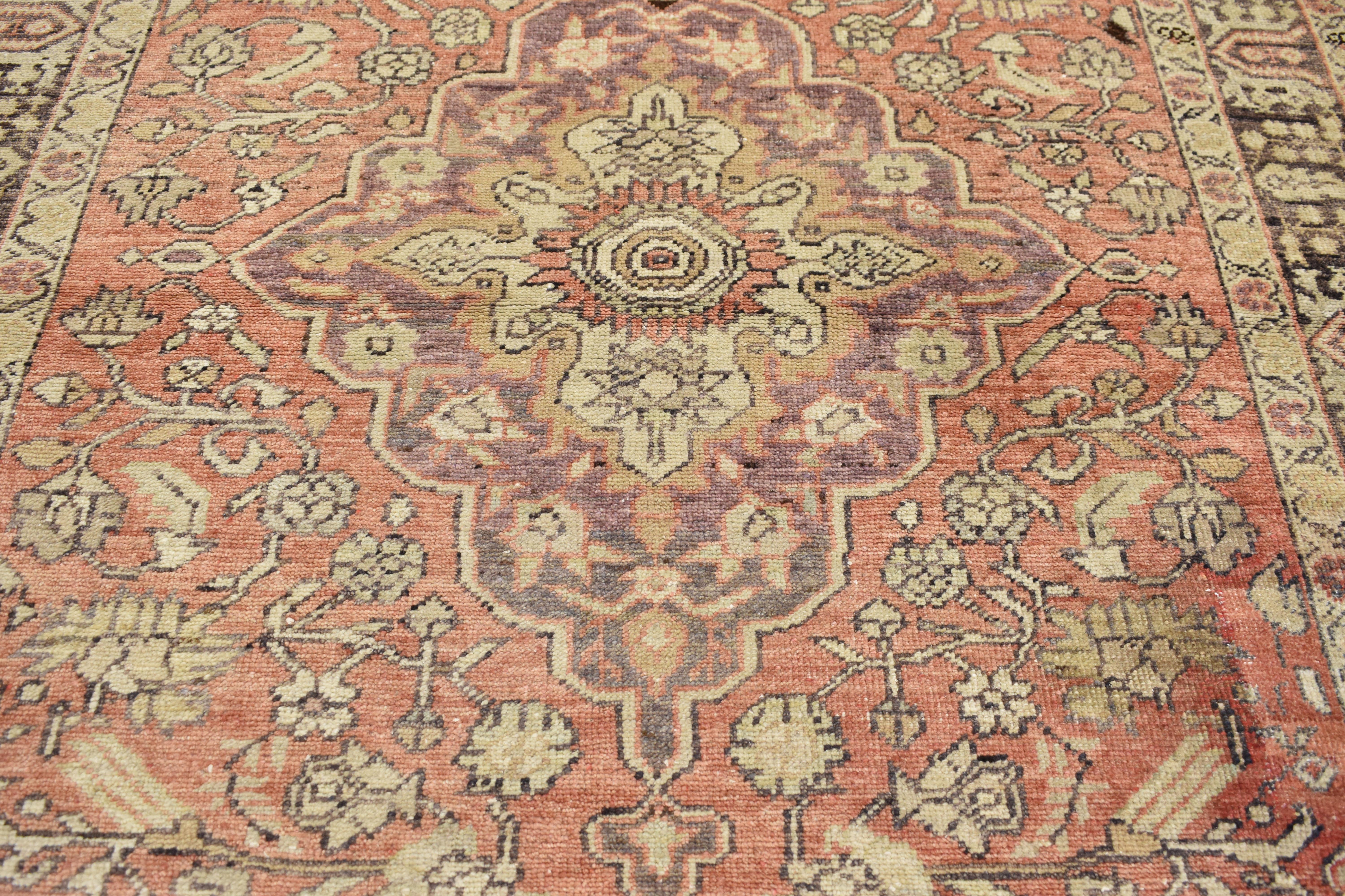 Hand-Knotted Vintage Turkish Oushak Rug with Artisan Rustic Style For Sale