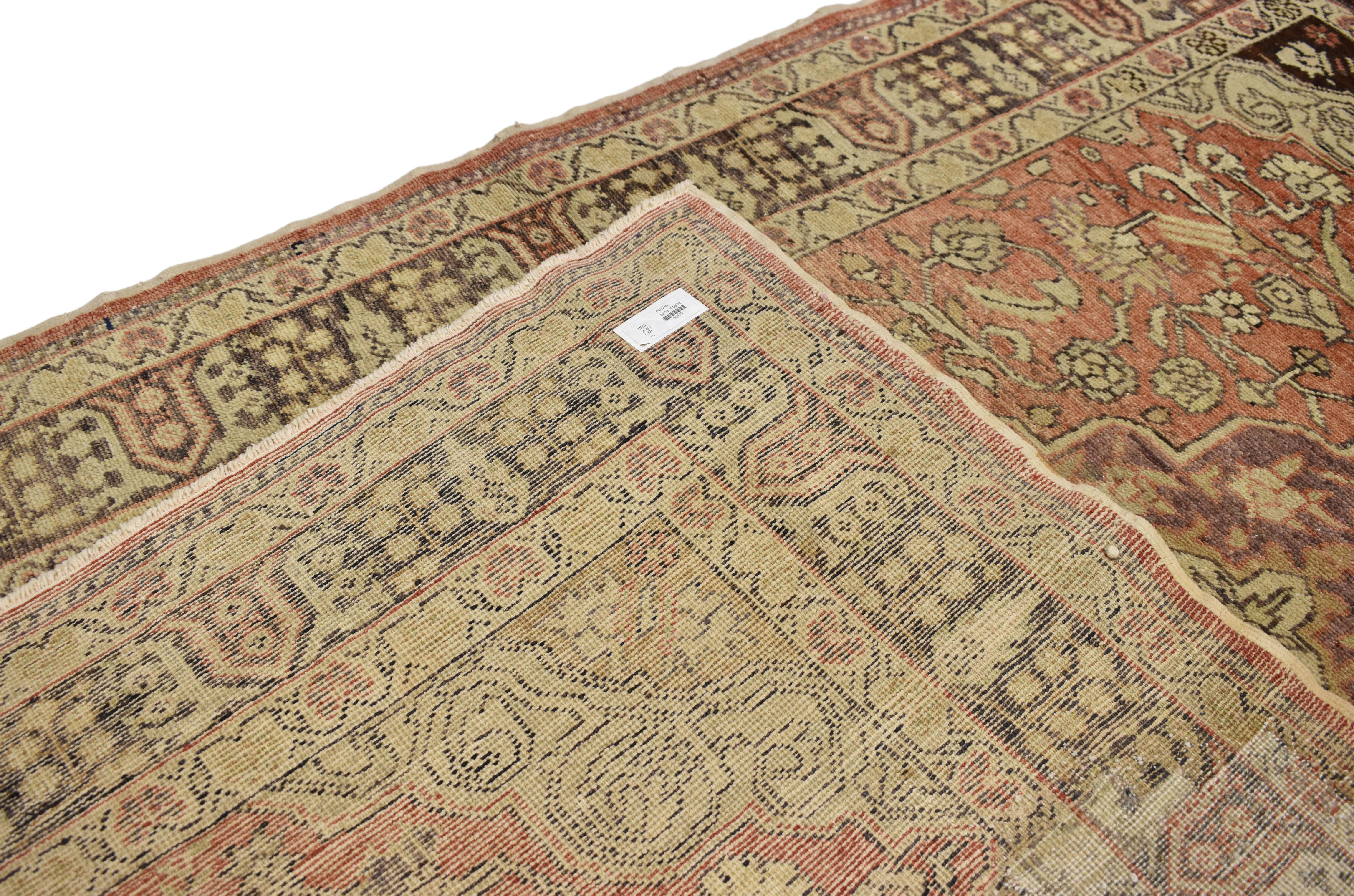 20th Century Vintage Turkish Oushak Rug with Artisan Rustic Style For Sale