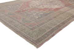Vintage Turkish Oushak Rug with Artisan and American Colonial Style