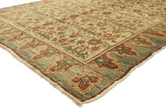 Tappeto Oushak turco d'epoca in stile cottage Arts & Crafts