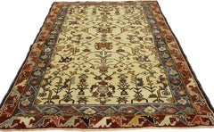 Vintage Turkish Oushak Rug with Arts & Crafts Style, Entry or Foyer Accent Rug