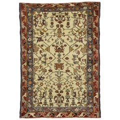 Vintage Turkish Oushak Rug with Arts & Crafts Style, Entry or Foyer Accent Rug