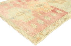 Tappeto vintage turco Oushak colorato