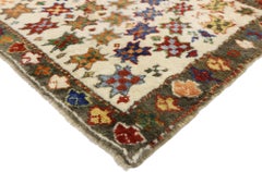 Vintage Turkish Oushak Rug with Boho Tribal Style