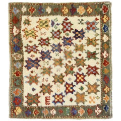 Tappeto turco vintage Oushak con stile tribale Boho