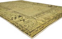 Vintage Turkish Oushak Rug with Bungalow Craftsman Style