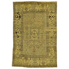 Türkischer Oushak-Teppich im Vintage-Stil im Bungalow-Craft-Stil