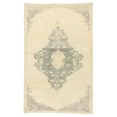 Retro Turkish Oushak Rug with Colonial Shaker Style