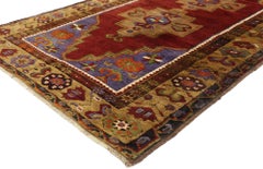 Vintage Turkish Oushak Rug with Colorful Arts & Crafts Style