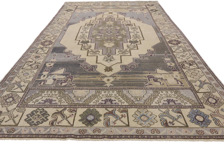 Vintage Turkish Oushak Rug with Cottage Shaker Style For Sale at ...