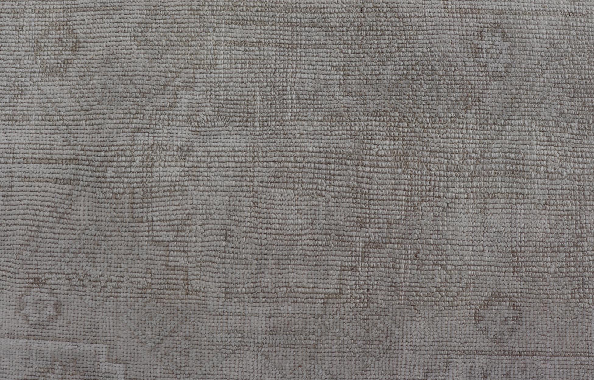 Vintage Turkish Oushak Rug with Cream and Taupe Accents 3'9