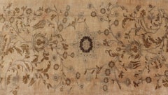 Vintage Turkish Oushak Rug with Detailed Vines and Flowers in Earthy Tones