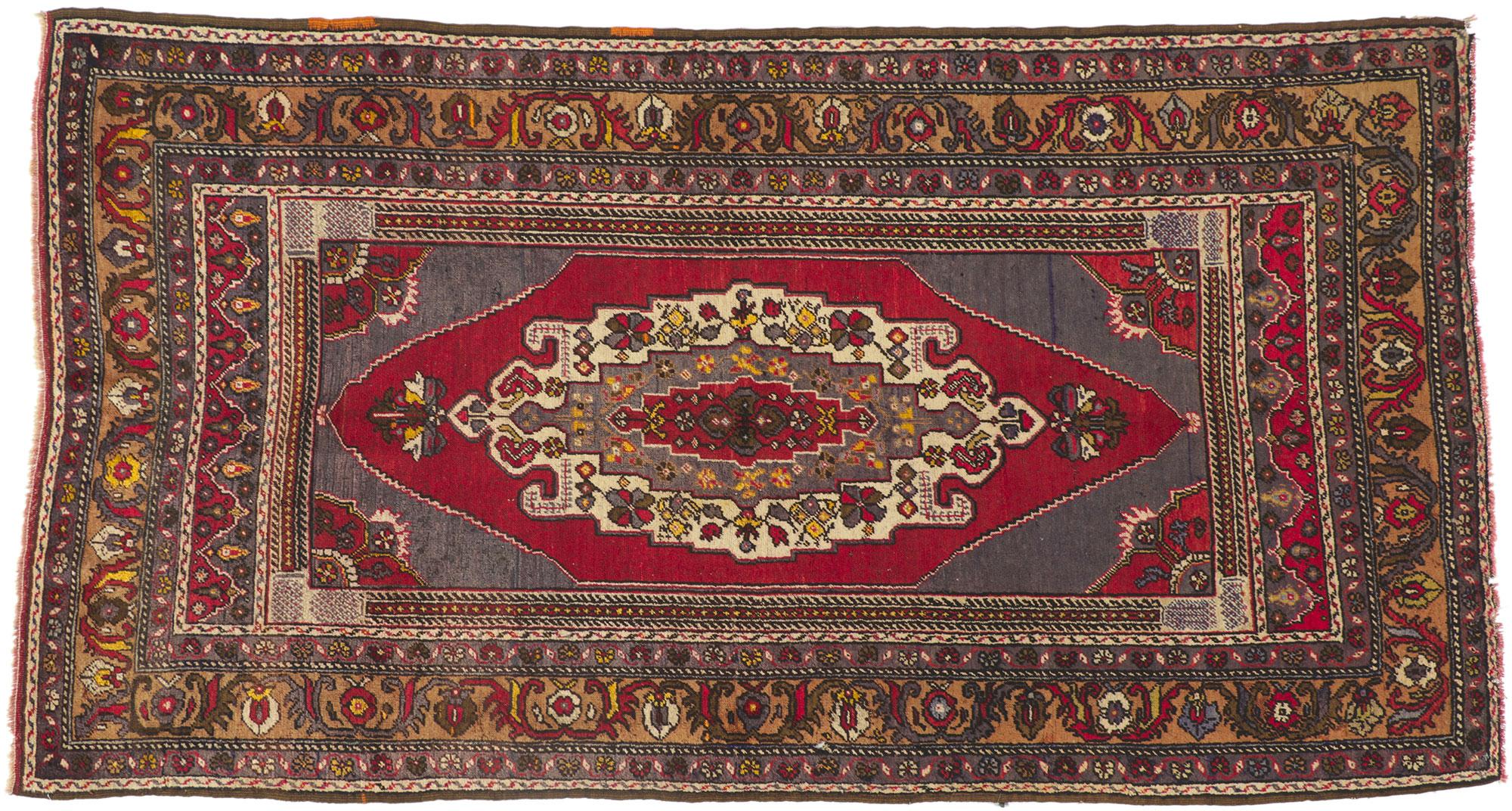 Türkischer Oushak-Teppich mit Erdtönen in der Abenddämmerung im Angebot 4
