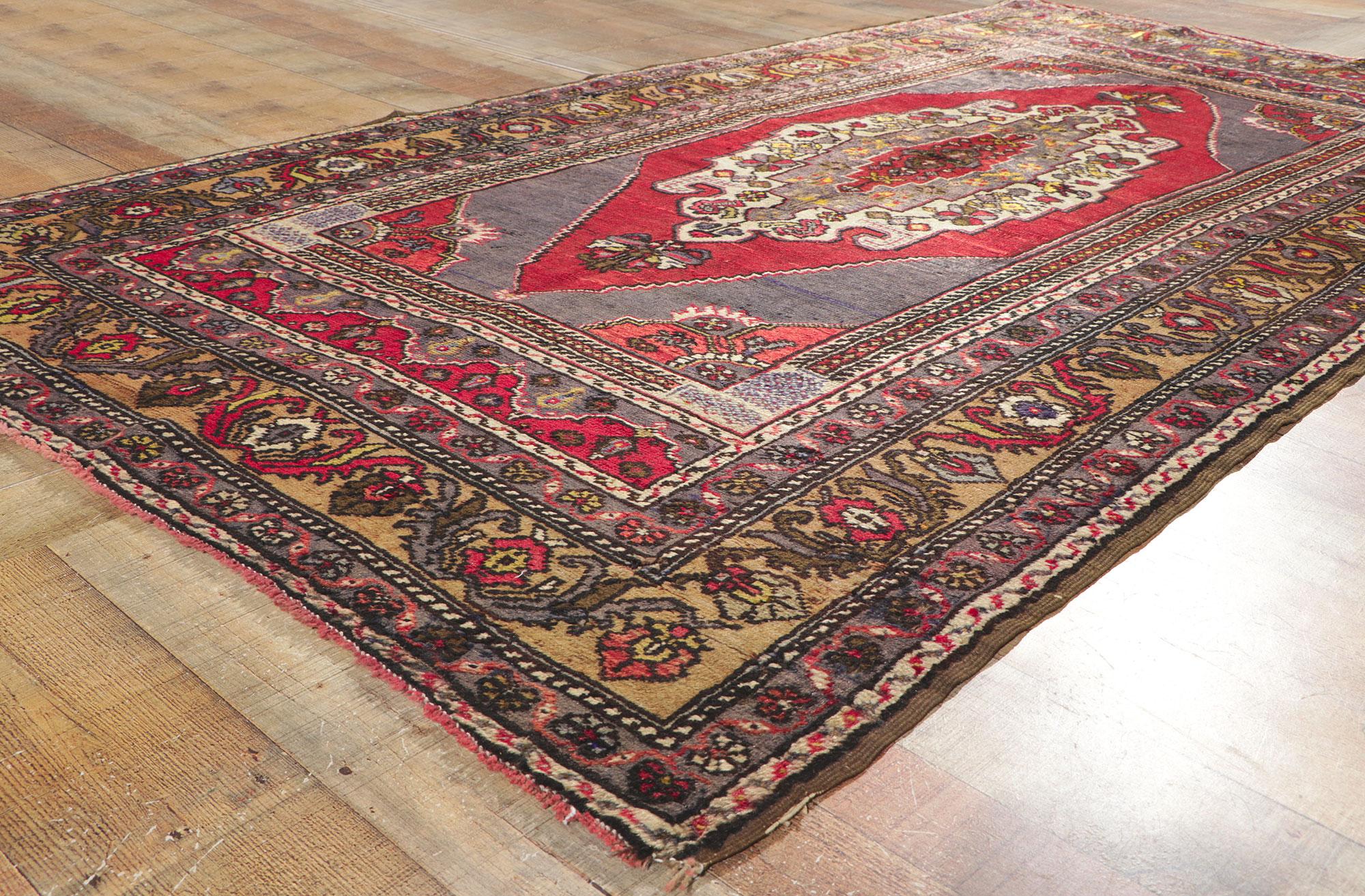 Vintage Turkish Oushak Rug with Dusk Sunset Earth-Tone Colors For Sale 1
