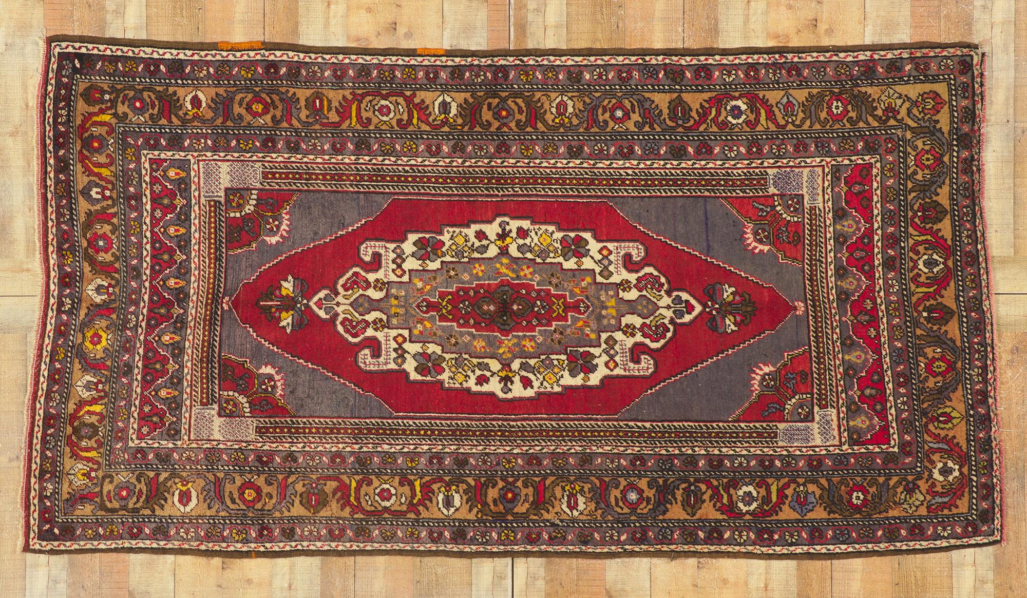 Türkischer Oushak-Teppich mit Erdtönen in der Abenddämmerung im Angebot 3